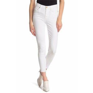 7 For All Mankind Gwenevere High Waist Ankle Skinny White Jeans Stretch